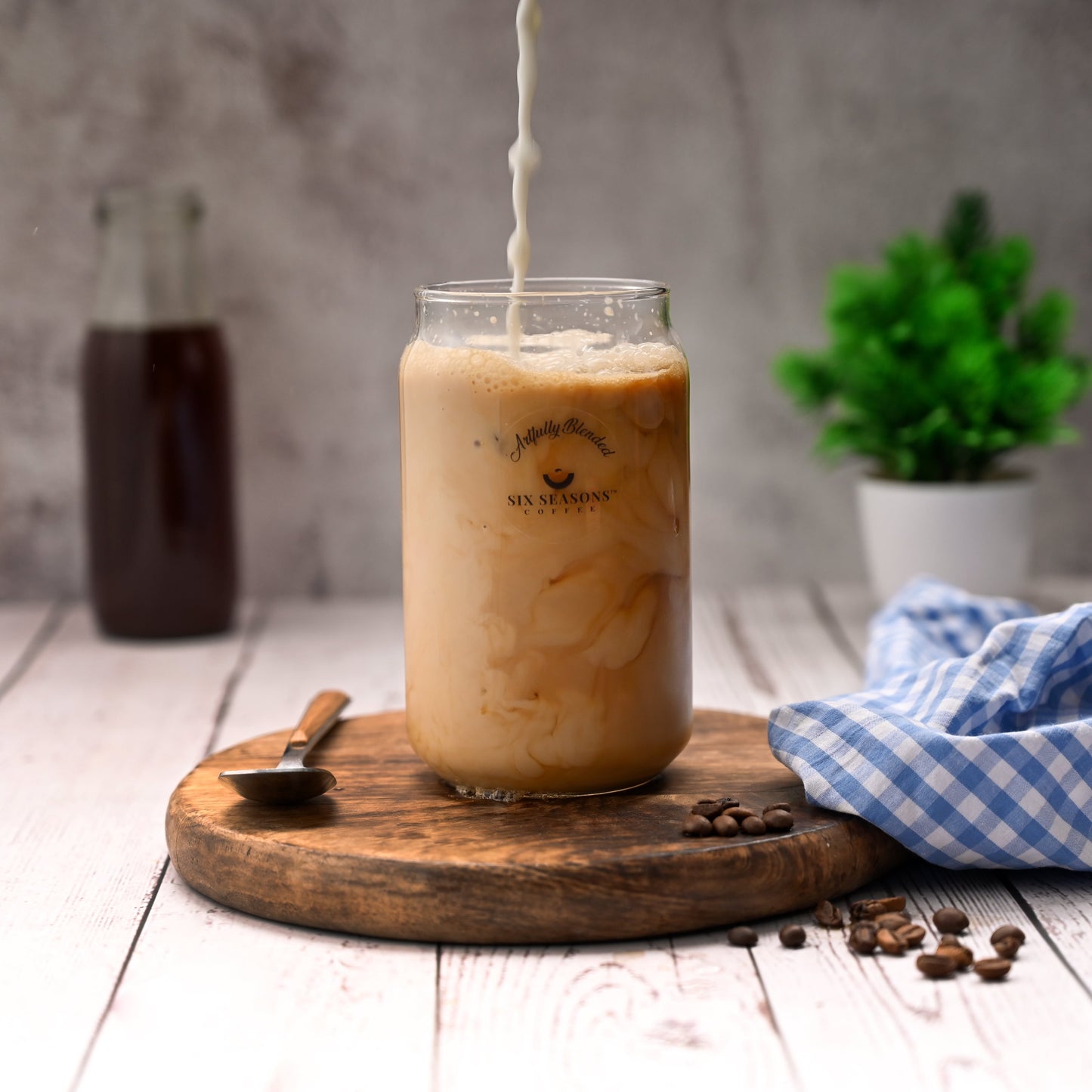 Cold Coffee Can Glass with straw