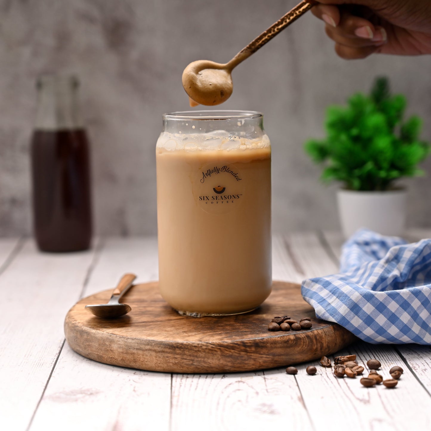 Cold Coffee Can Glass with straw